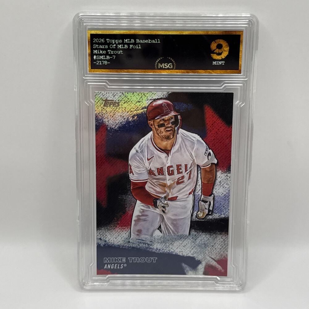 2026 Topps Series 1 Stars Of MLB #SMLB-7 Mike Trout Graded 9 Mint MLB Angeles